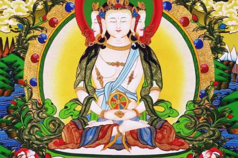 编号138-526792：彩绘唐卡-大日如来（91*61CM左右）