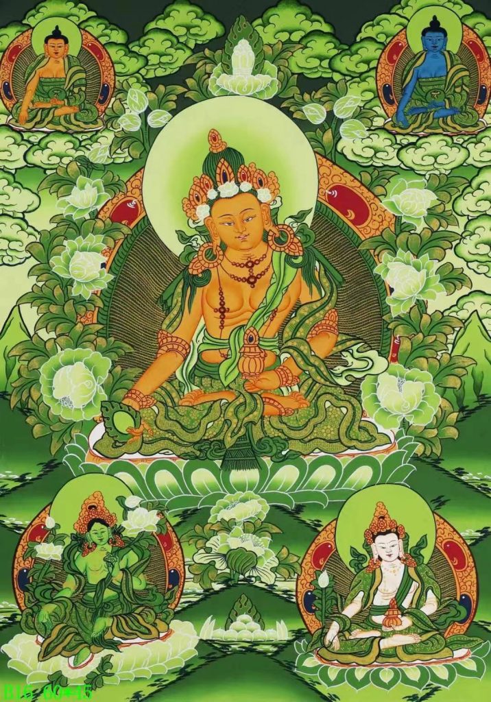 编号138-549781：绿金唐卡-地藏王菩萨（60*45CM左右）