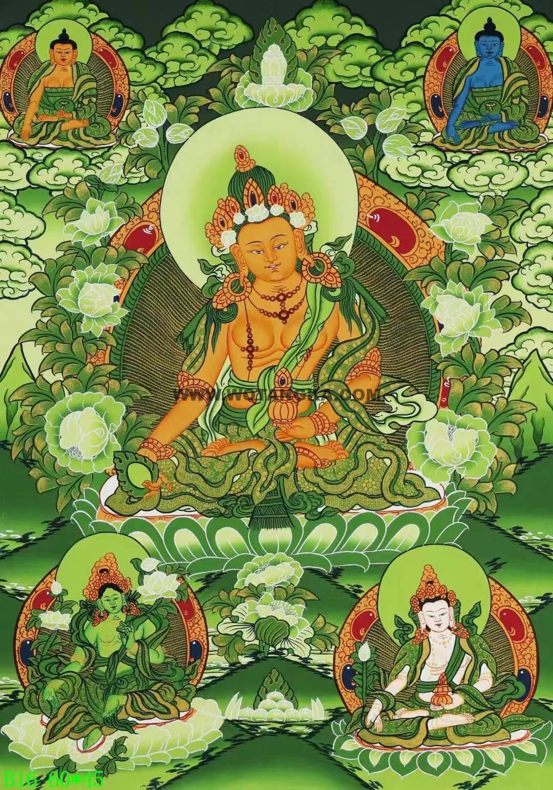 编号138-549781:绿金唐卡-地藏王菩萨(60*45CM左右)