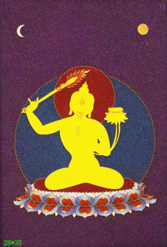编号138-691746：掐丝唐卡-文殊菩萨（35**28CM左右）