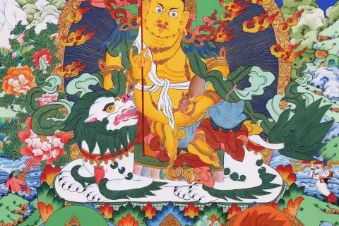 编号138-704904：彩绘唐卡-财宝天王（76*50CM左右）
