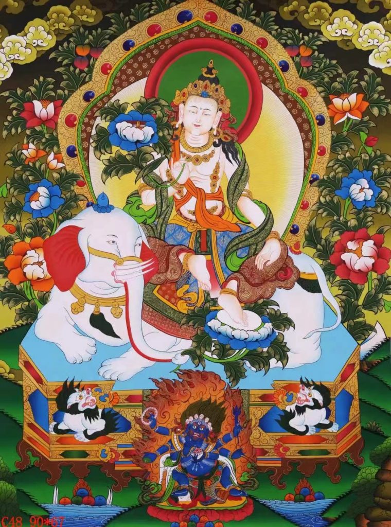 编号138-762102：彩绘唐卡-普贤菩萨（90*67CM左右）