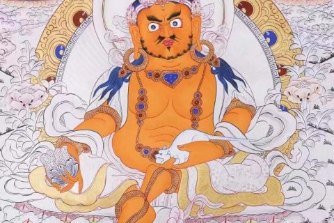 编号138-817463：白银唐卡-黄财神（70*50CM左右）