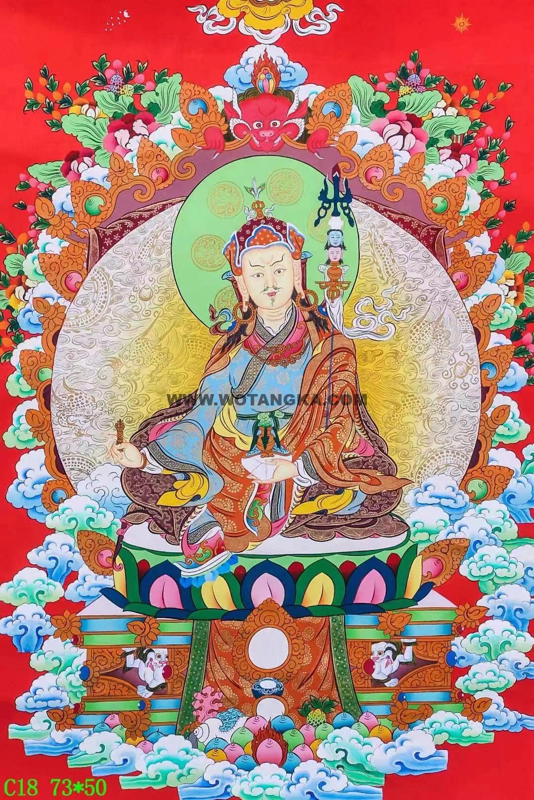 编号138-864470:彩绘唐卡-莲花生大士(73*50CM左右)
