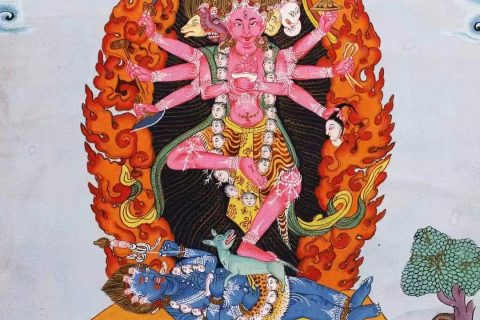 编号138-878443：彩绘唐卡-毗湿奴（30*22CM左右）