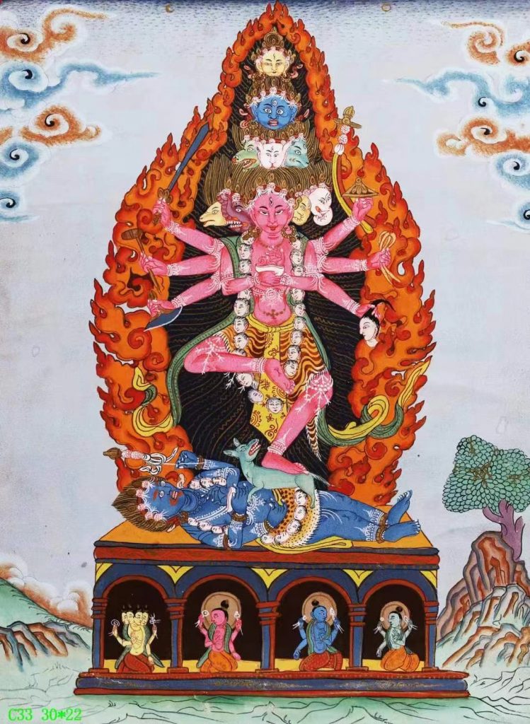 编号138-878443：彩绘唐卡-毗湿奴（30*22CM左右）