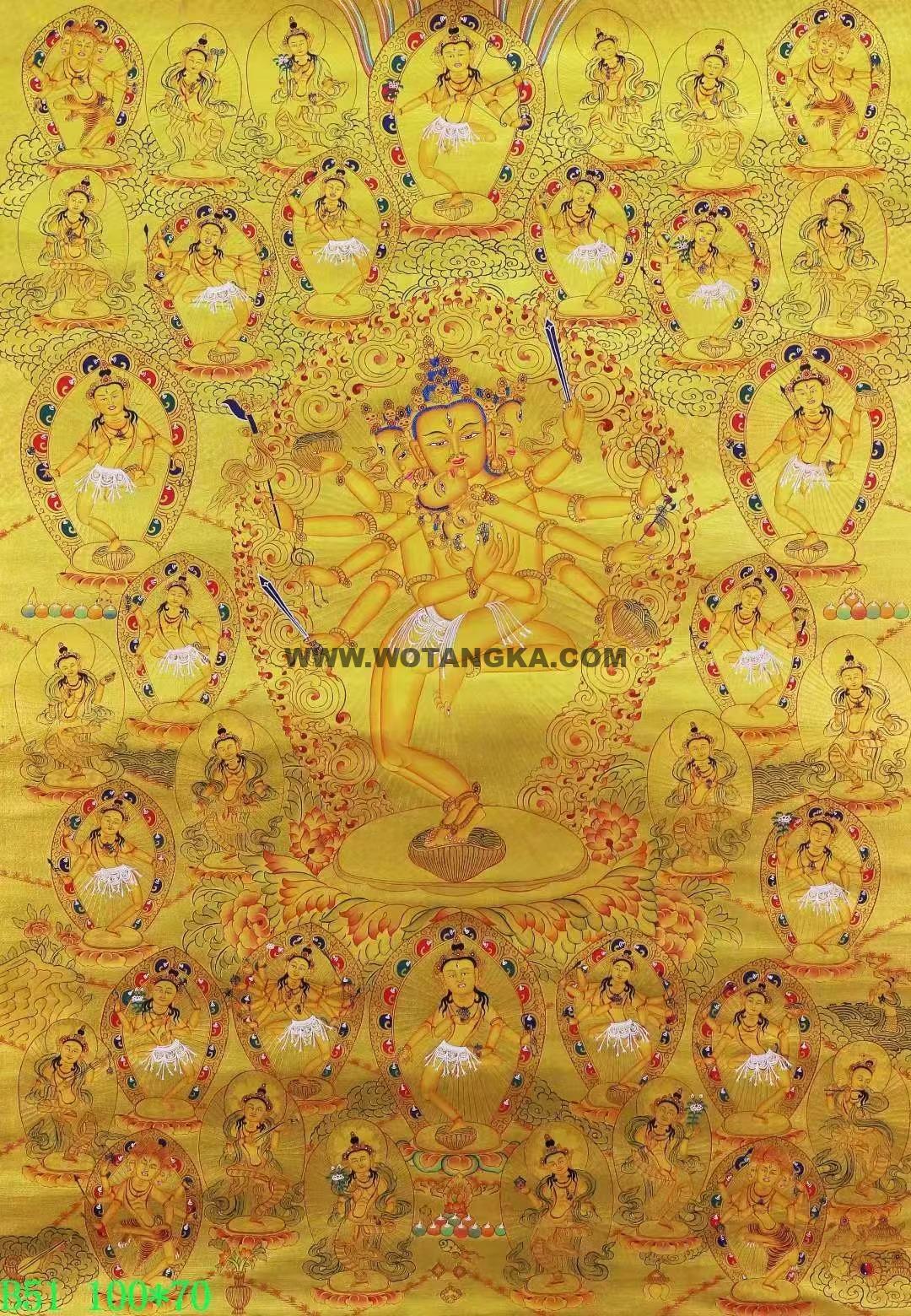 编号138-990481：黄金唐卡-喜金刚（100*70CM左右）