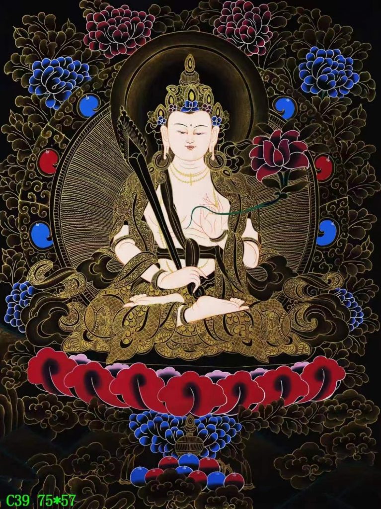 编号138-996136：黑金唐卡-虚空藏菩萨（75*57CM左右）