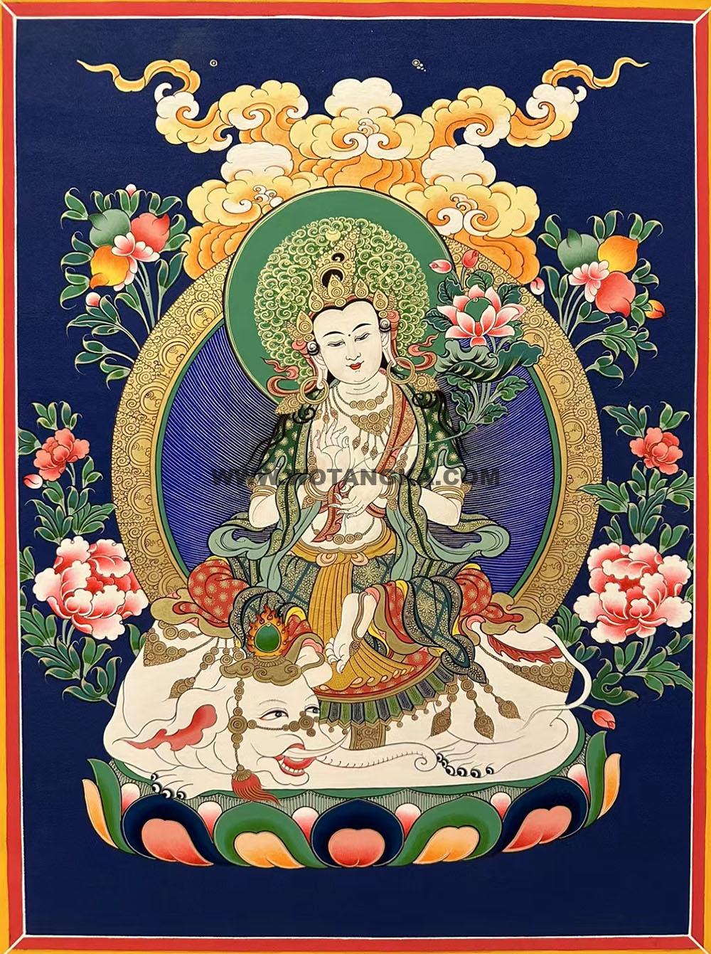 编号188-183343:彩绘唐卡-普贤菩萨(60*45CM左右)