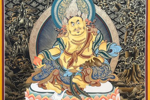 编号188-214309：黑金唐卡-黄财神（60*45CM左右）