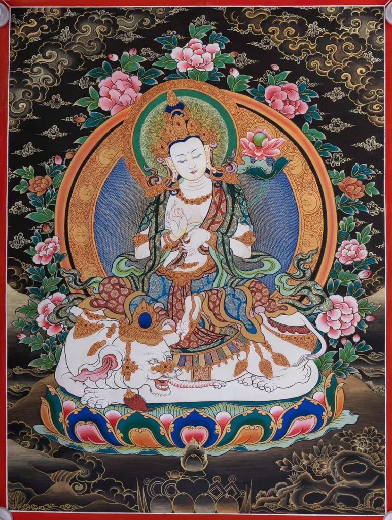 编号188-221298：黑金唐卡-普贤菩萨（60*45CM左右）