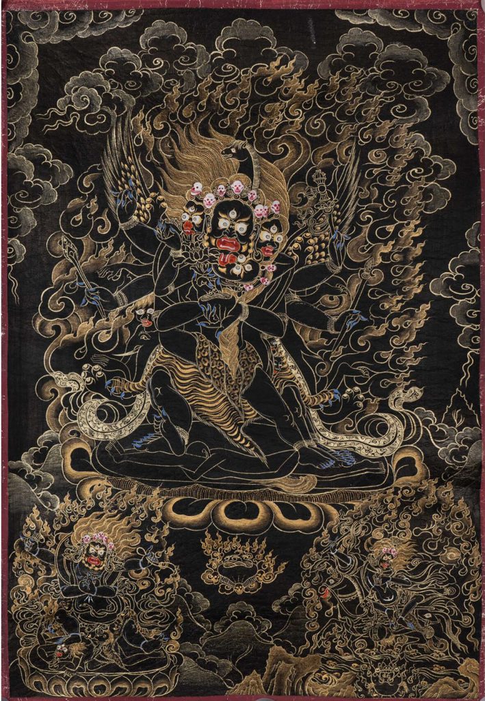 编号188-239594：黑金唐卡-马头明王（80*60CM左右）