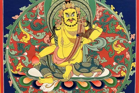 编号188-243426：彩绘唐卡-黄财神（60*45CM左右）