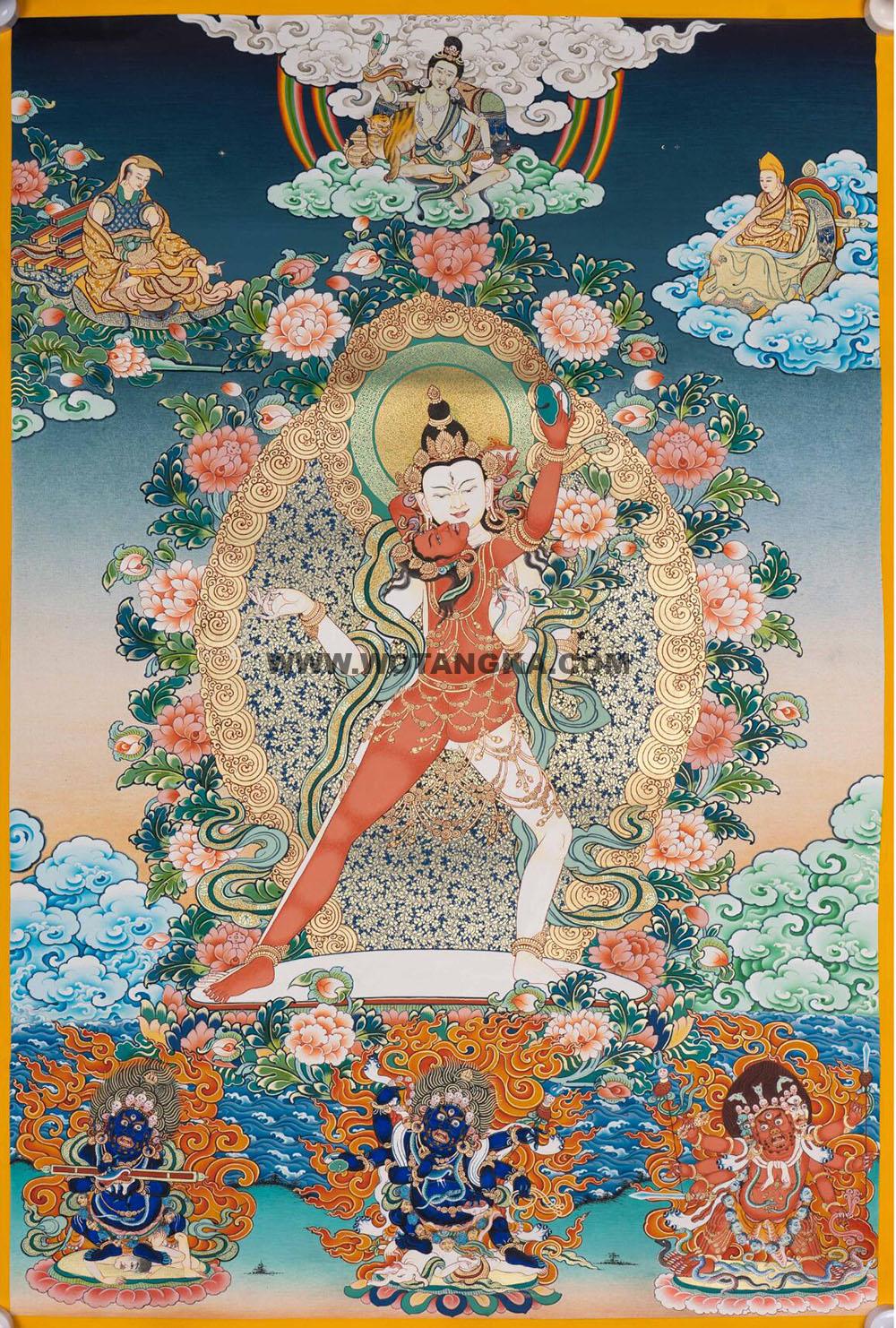 编号188-283256:彩绘唐卡-佛海观世音菩萨(100*70CM左右)