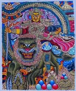 编号118-1044411：彩绘小唐卡-财宝天王（长方形·5*4CM左右）