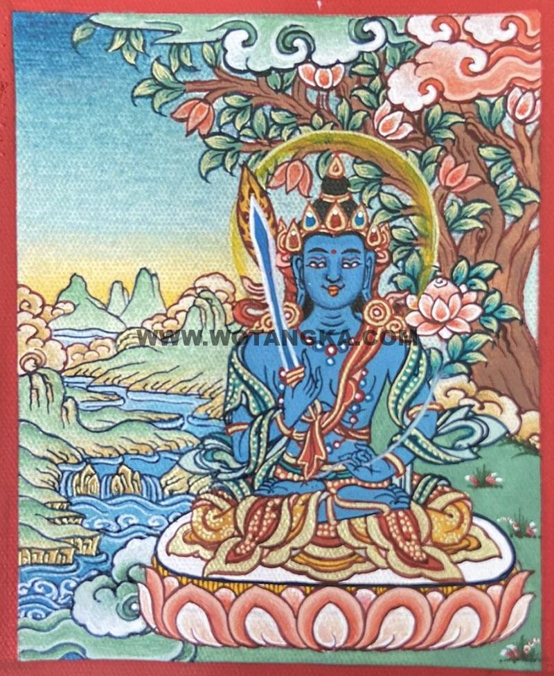 编号118-1121228：彩绘小唐卡-虚空藏菩萨（长方形·5*4CM左右）