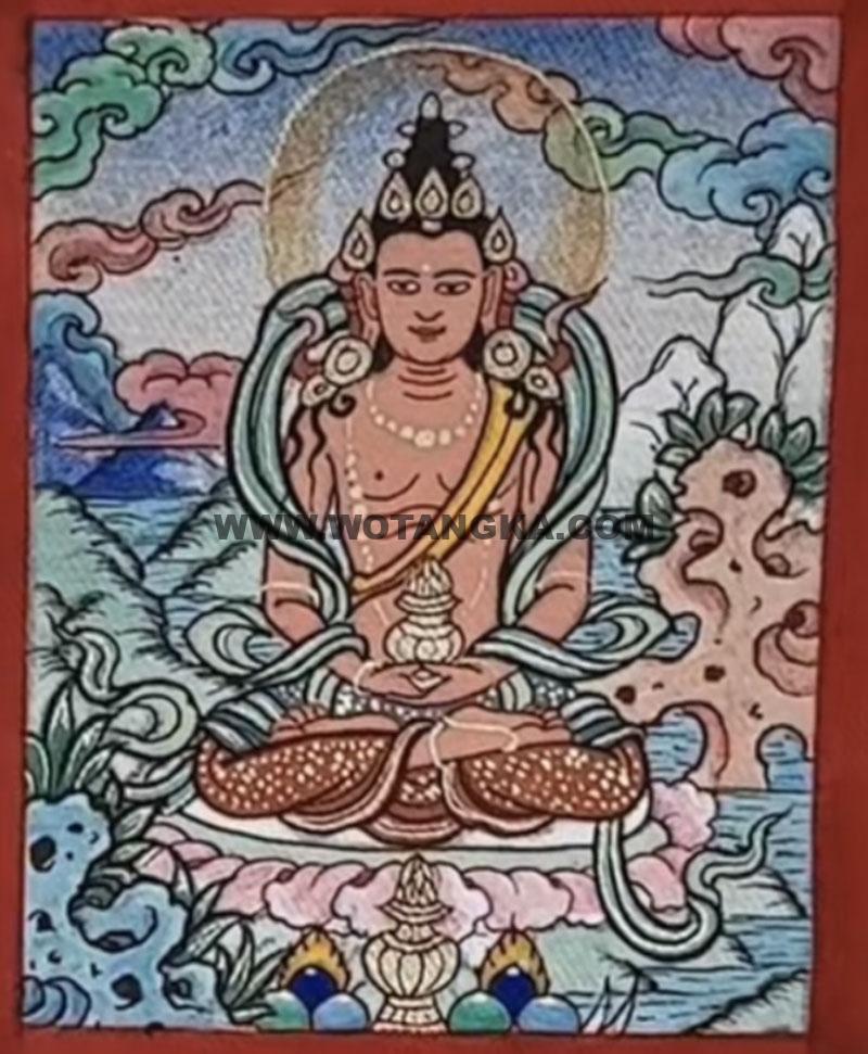编号118-1374764：彩绘小唐卡-长寿佛（长方形·5*4CM左右）