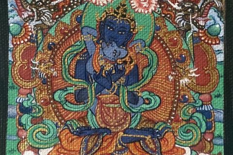 编号118-1685409：彩绘小唐卡-金刚总持佛·双身相（长方形·5*4CM左右）