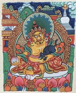 编号118-1696525：彩绘小唐卡-黄财神（长方形·5*4CM左右）