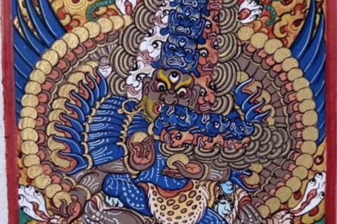 编号118-1713061：彩绘小唐卡-大殊胜嘿噜嘎（长方形·5*4CM左右）