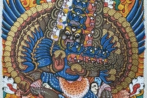 编号118-1739323：彩绘小唐卡-大殊胜嘿噜嘎（长方形·5*4CM左右）