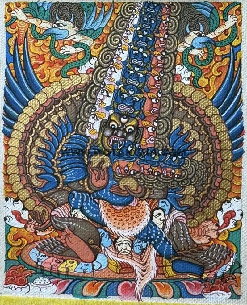 编号118-1739323：彩绘小唐卡-大殊胜嘿噜嘎（长方形·5*4CM左右）