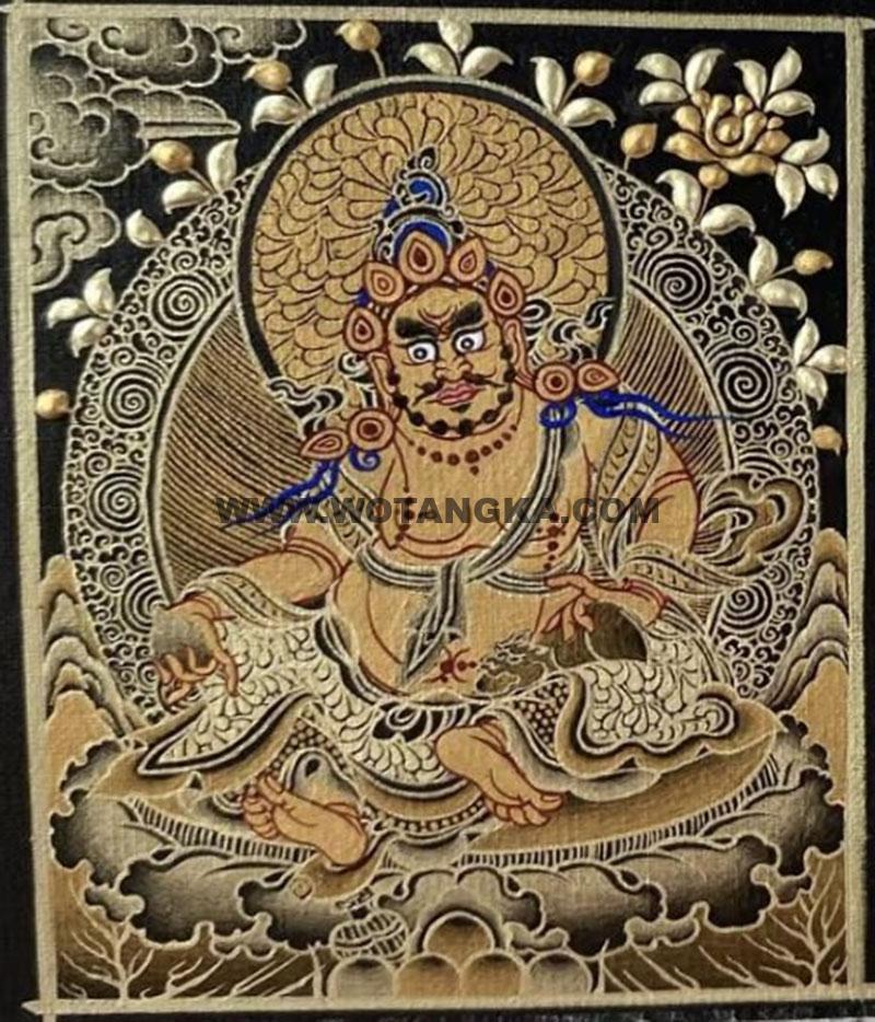 编号118-2483864：黑金小唐卡-黄财神（长方形·5*4CM左右）