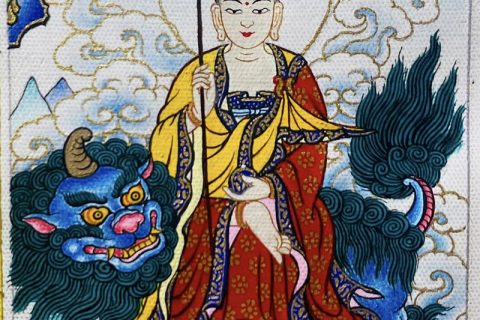 编号118-3735953：彩绘小唐卡-地藏王菩萨（长方形·5*4CM左右）