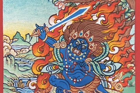 编号118-3805253：彩绘小唐卡-不动明王（长方形·5*4CM左右）