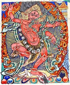 编号118-7543887：彩绘小唐卡-作明佛母（长方形·5*4CM左右）