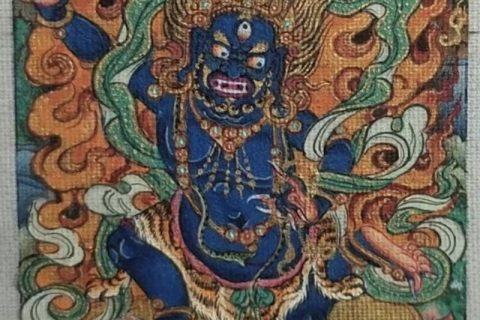 编号118-8535988：彩绘小唐卡-不动明王（长方形·5*4CM左右）