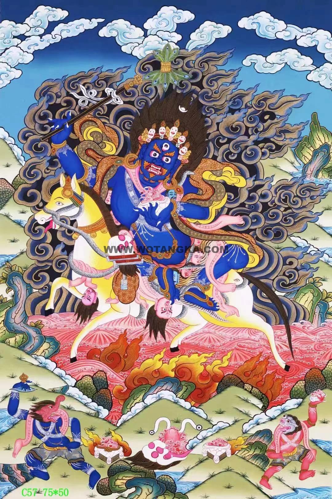 编号138-232782:彩绘唐卡-吉祥天母(75*50CM左右)