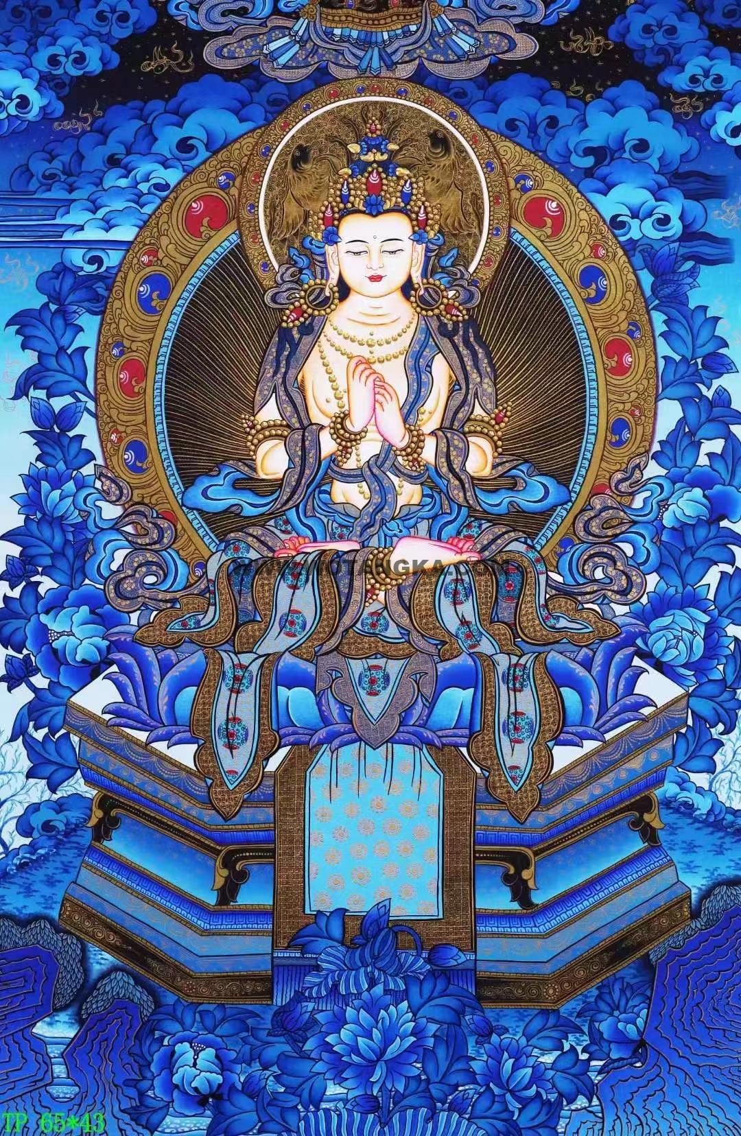 编号138-369875:蓝金唐卡-大日如来(65*43CM左右)