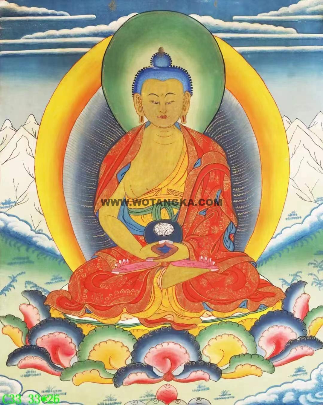 编号138-410322:彩绘唐卡-释迦牟尼佛(33*26CM左右)