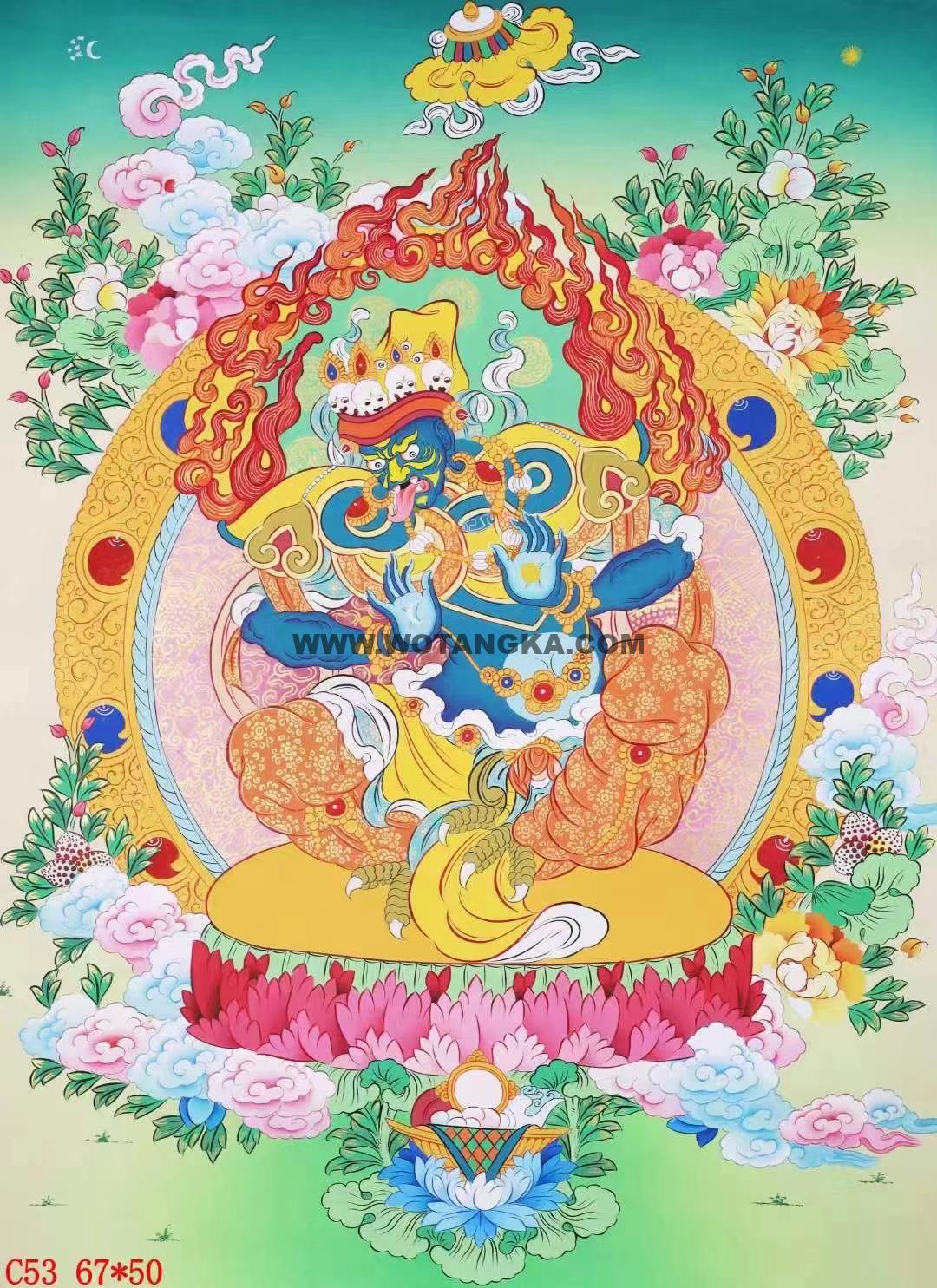 编号138-445914:彩绘唐卡-扎基拉姆(67*50CM左右)