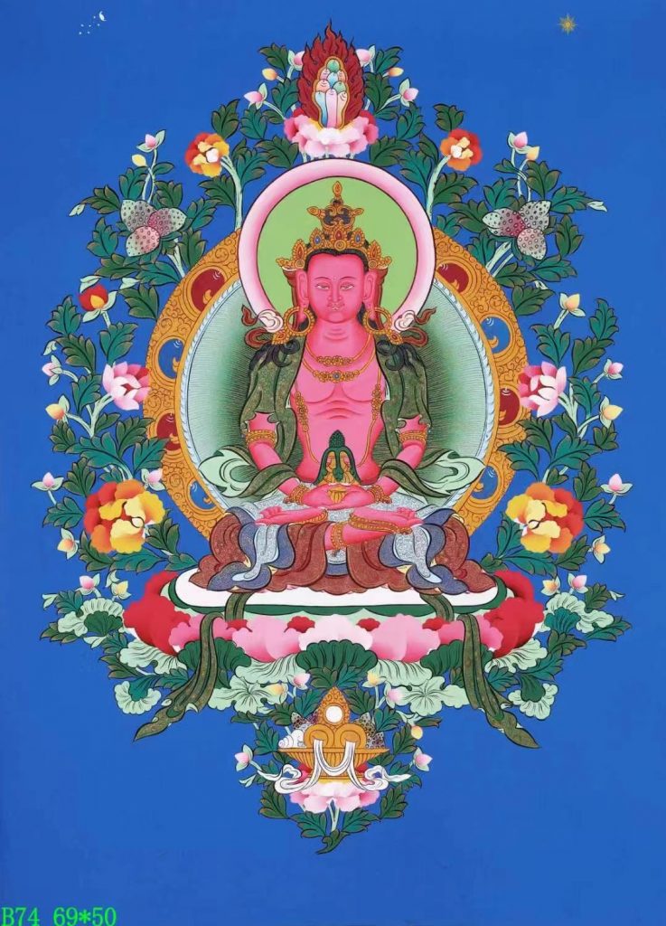编号138-459879：彩绘唐卡-长寿佛（69*50CM左右）