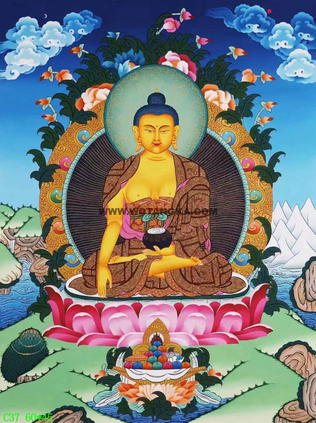 编号138-522789:彩绘唐卡-释迦牟尼佛(60*45CM左右)