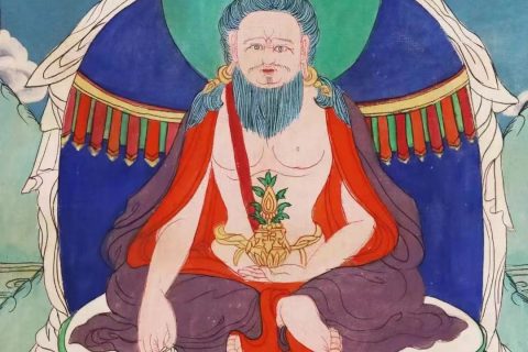 编号138-544789：彩绘唐卡-唐东杰布（33*25CM左右）