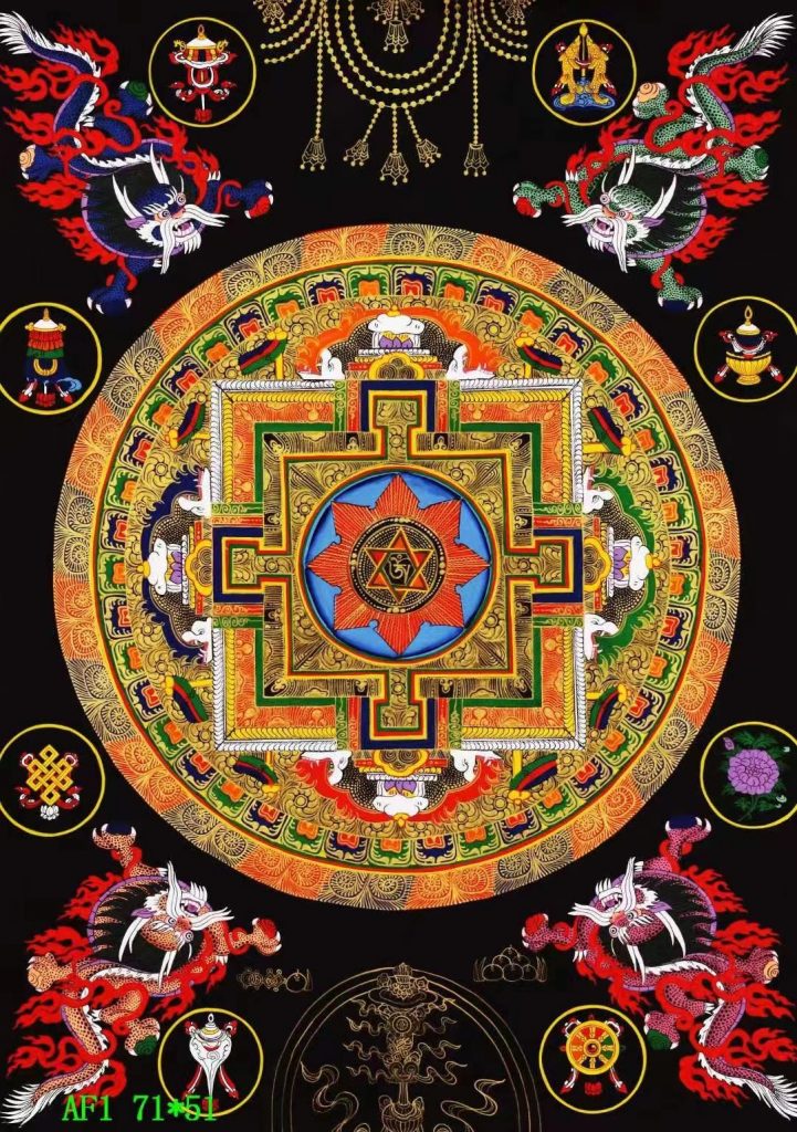 编号138-681342：彩绘唐卡-吉祥八宝坛城（71*51CM左右）