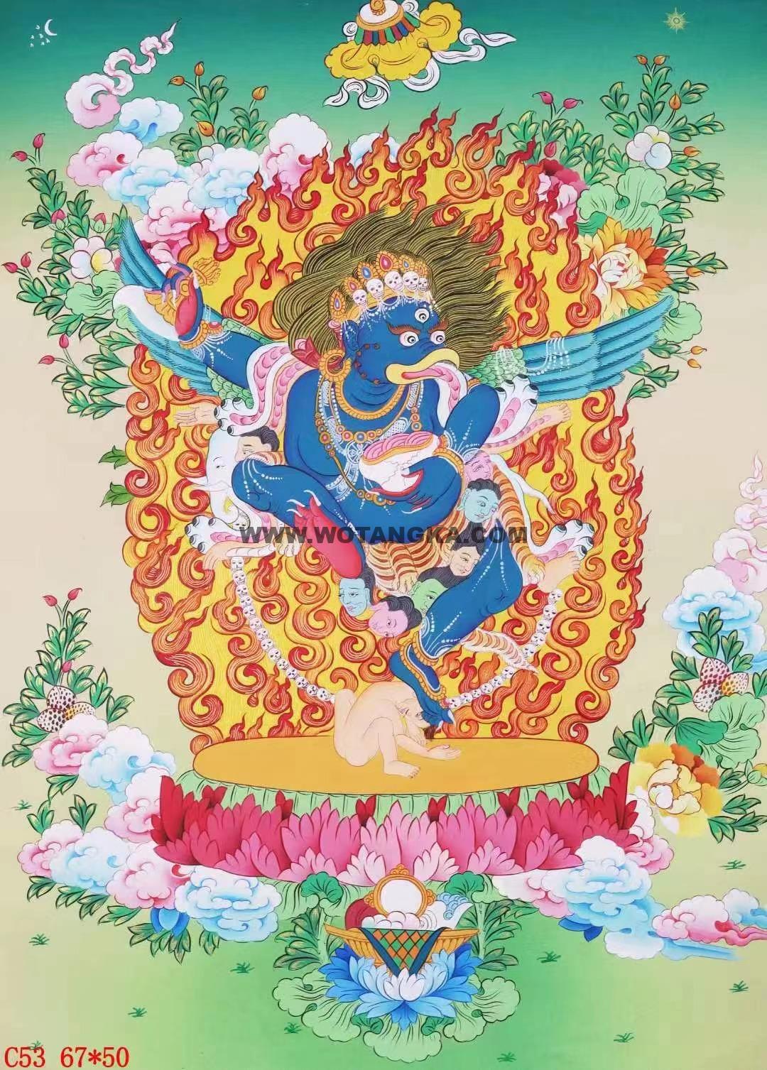 编号138-737983：彩绘唐卡-鸦面大黑天（67*50CM左右）