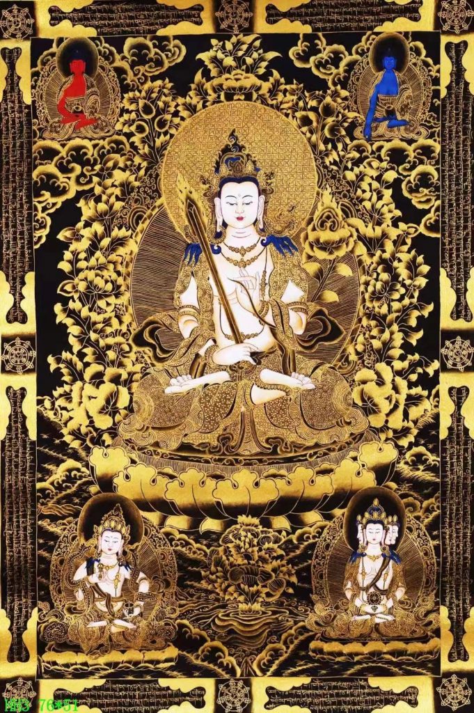 编号138-922102：黑金唐卡-虚空藏菩萨（76*51CM左右）