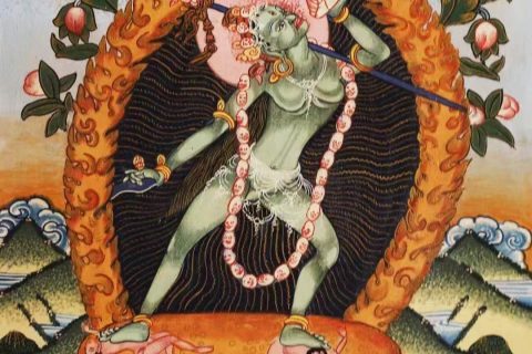 编号138-923478：彩绘唐卡-那洛空行母（27*21CM左右）