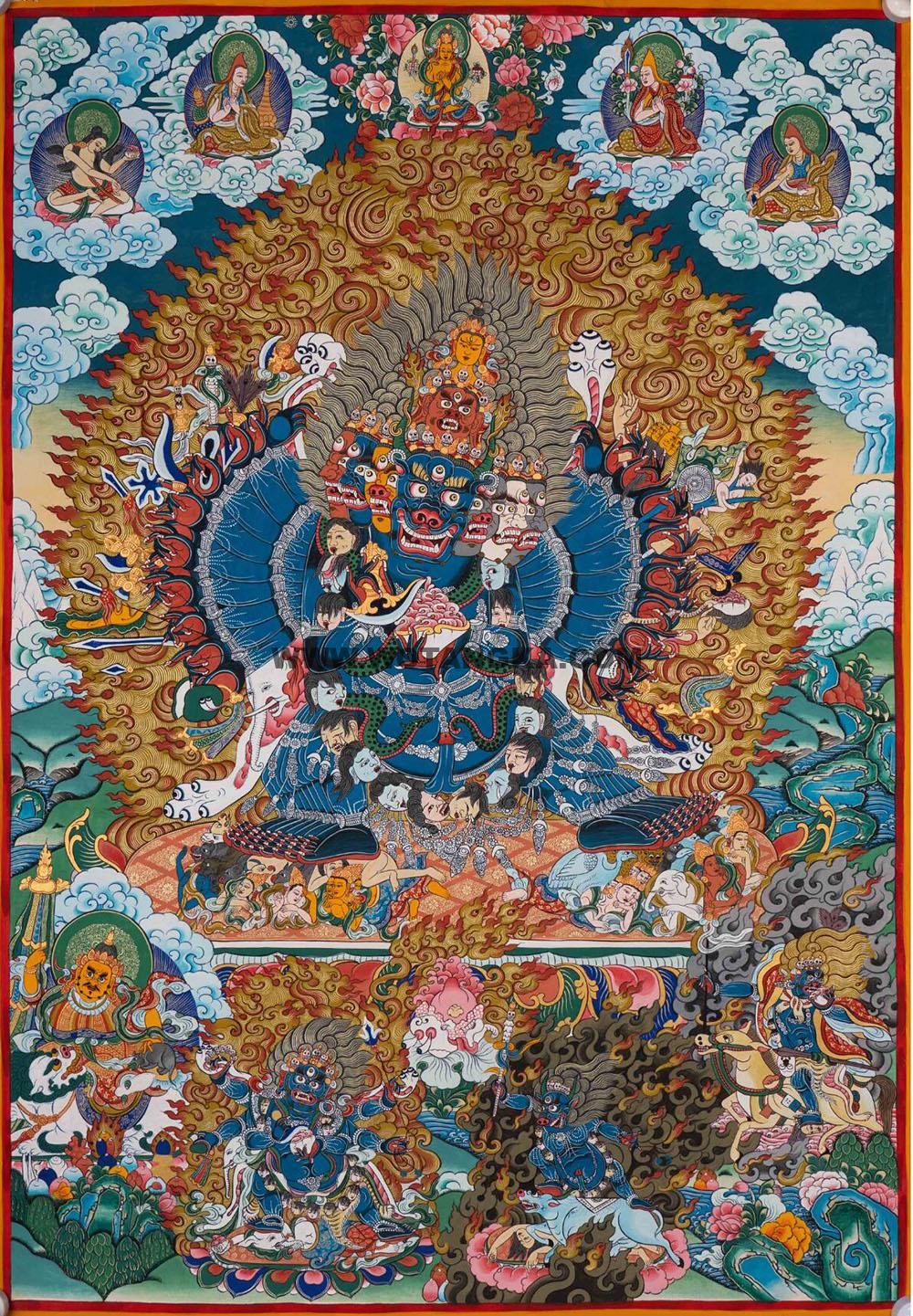 编号188-127059:彩绘唐卡-大威德金刚(120*90CM左右)