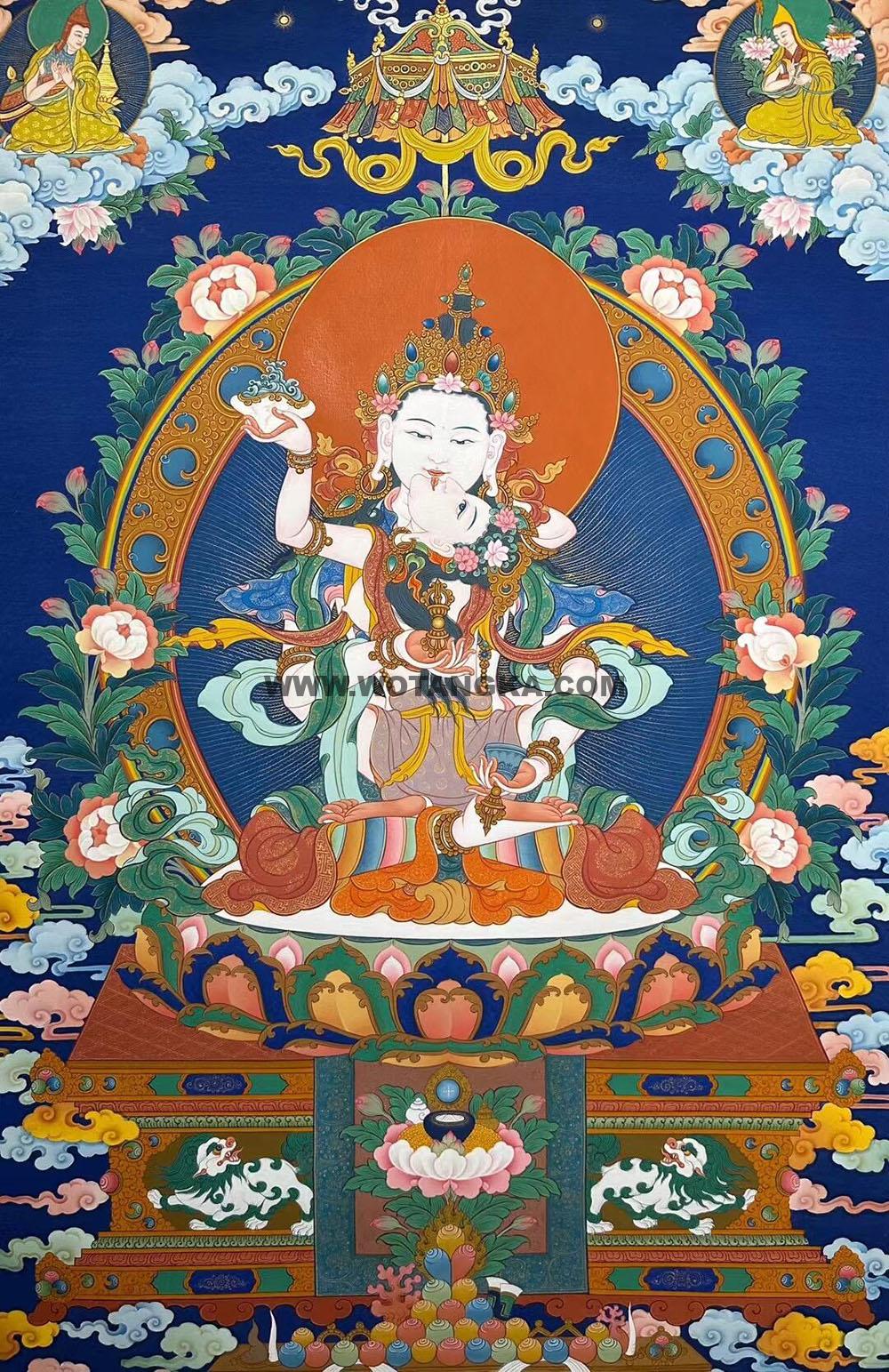 编号188-132122:彩绘唐卡-金刚萨埵·双身相(80*60CM左右)