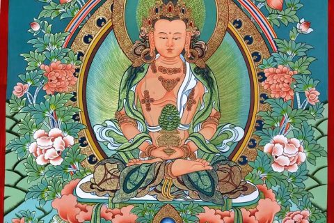 编号188-237288：彩绘唐卡-长寿佛（60*45CM左右）