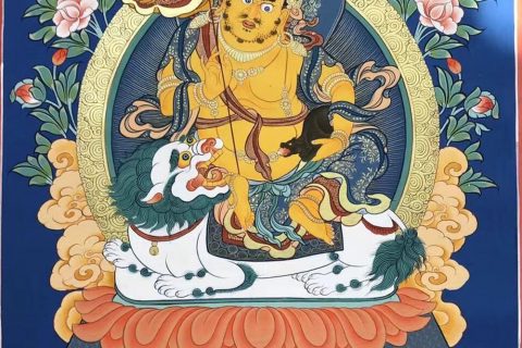 编号188-428177：彩绘唐卡-财宝天王（60*45CM左右）