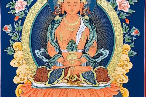 编号188-515585：彩绘唐卡-长寿佛（60*45CM左右）