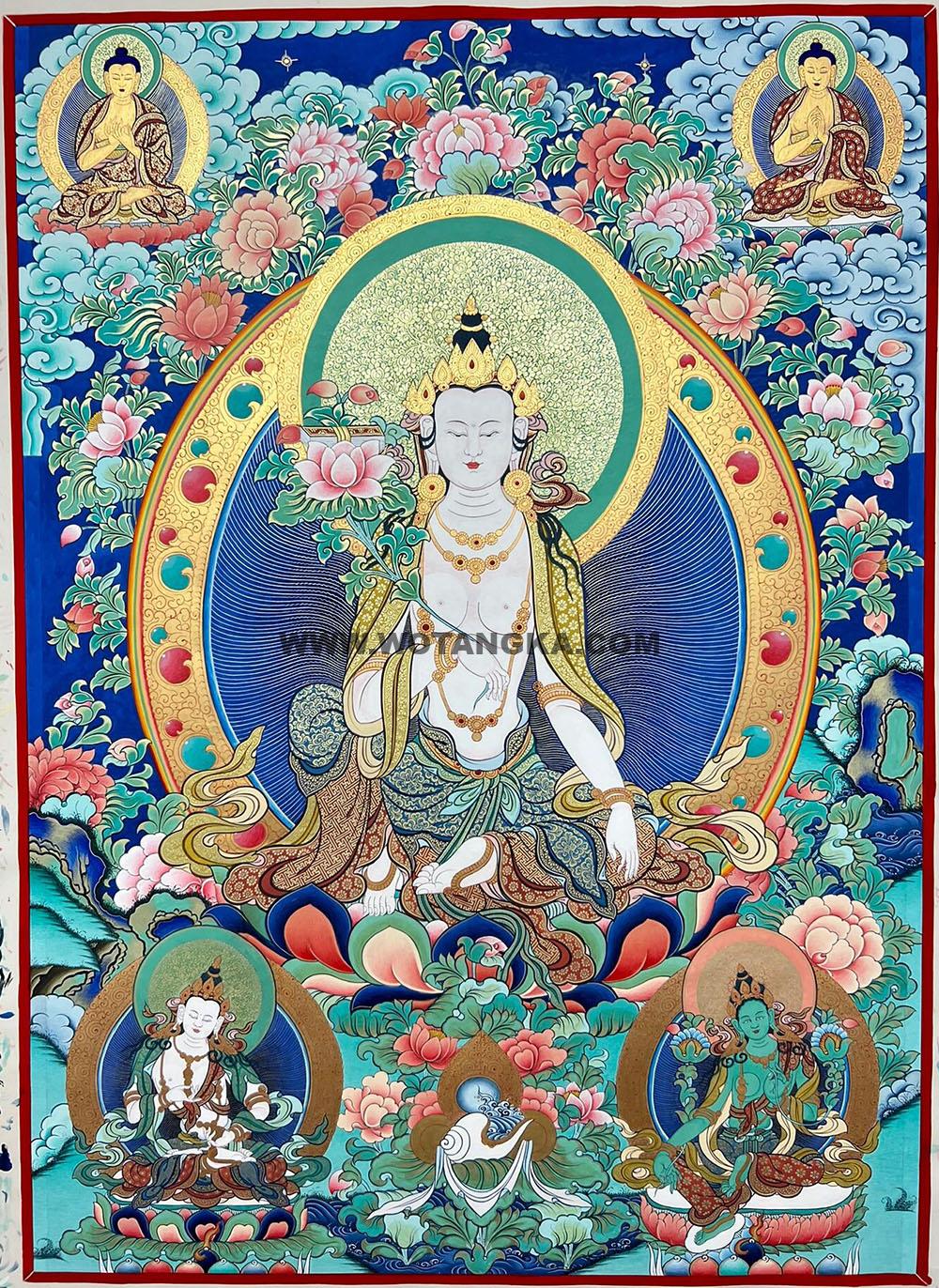 热贡-罗藏达杰·画院:彩绘唐卡-普贤菩萨(80*60CM左右)