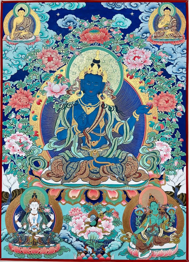 唐卡寄卖编号：JM·188-725288-大势至菩萨天界二佛二菩萨吉祥如意