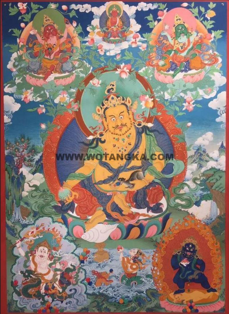 沃唐卡编号AC95284:五色财神